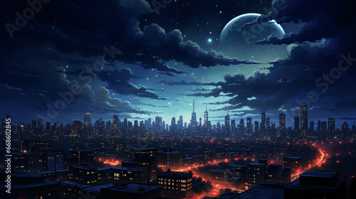 Night landscape skyline