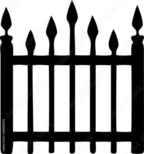 Halloween Fence silhouette vector illustration