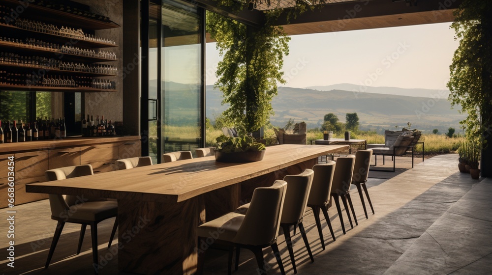 A private outdoor wine tasting room with sommelier-led sessions and rare vintages.
