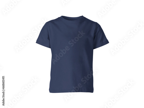 The isolated heather navy blue colour blank fashion tee front mockup template
