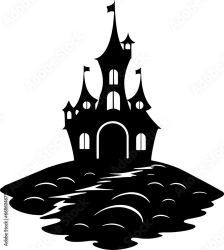 Halloween house vector illustration. Haunted house for Halloween design