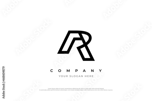 Initial Letter R Logo or AR Logo Design