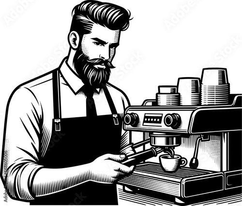 Barista Coffee Illustration