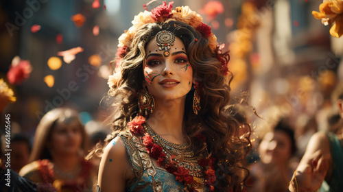 Woman in festival parade. © andranik123