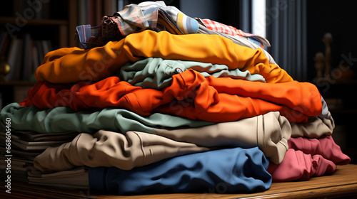Pile fabric clothes.
