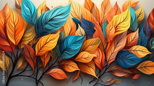 A tapestry of autumn leaves wallpaper. Generative AI. © ProVector