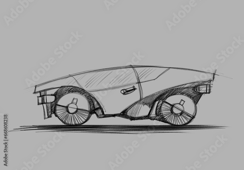 Concept car, sketch - digital painting