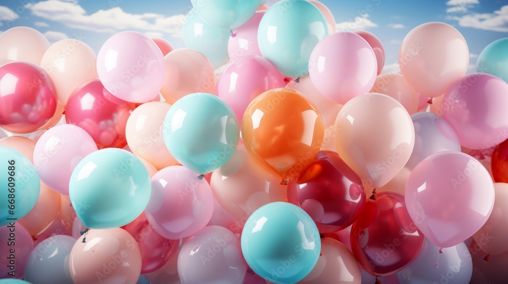Colorful balloons background. Generative AI. Colorful balloons background. Generative AI.