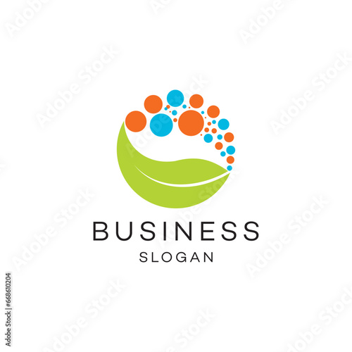 Εκτύπωση καμβά Leaf yin yank  logo design, Brand Identity, flat icon, monogram, business, edita