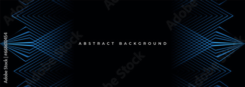 Black abstract modern background with blue stripes texture concept banner design. Vector illustration