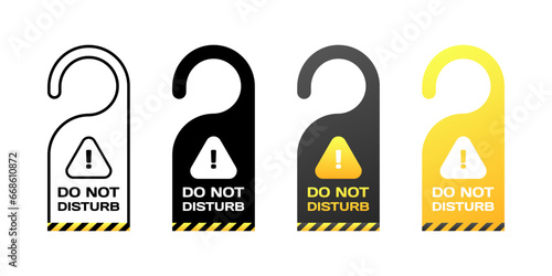 Do not disturb labels. Different styles, colors, do not disturb labels. Vector icons