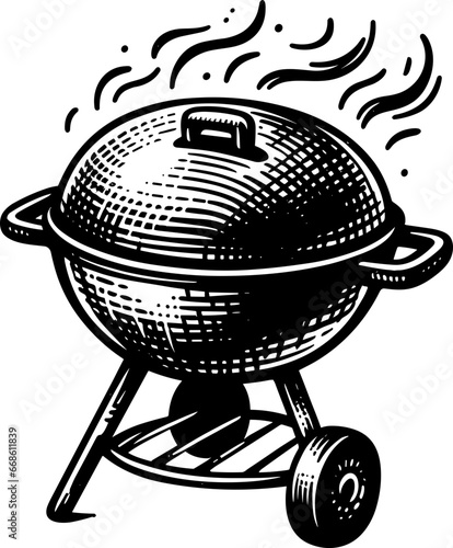 Barbeque Grill Hand drawn