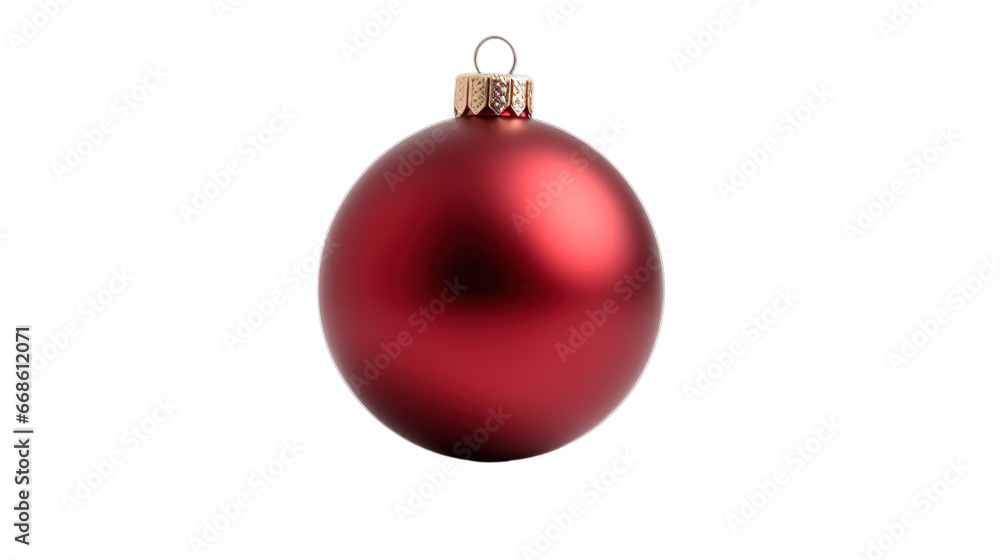 Christmas red baubles isolated on transparent background, Generative ai. Christmas red baubles isolated on transparent background, Generative ai.
