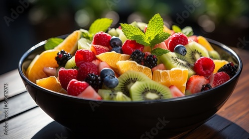 Fresh fruit salad. Generative AI.