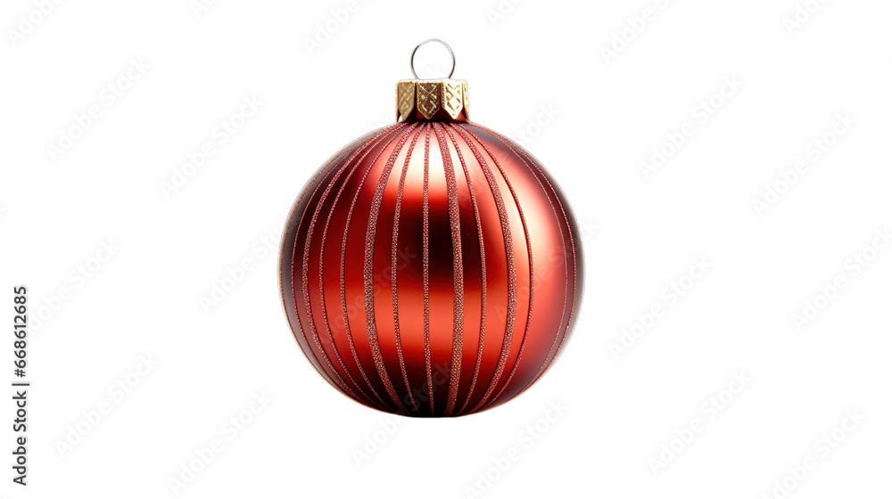 Christmas red baubles isolated on transparent background, Generative ai. Christmas red baubles isolated on transparent background, Generative ai.