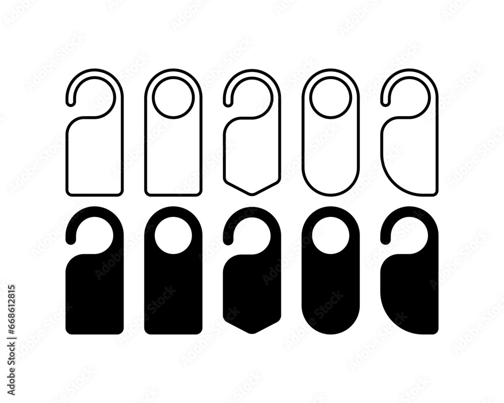 Blank label icons. Outline, black, blank label mockups, different sizes of labels. Vector icons Blank label icons. Outline, black, blank label mockups, different sizes of labels. Vector icons