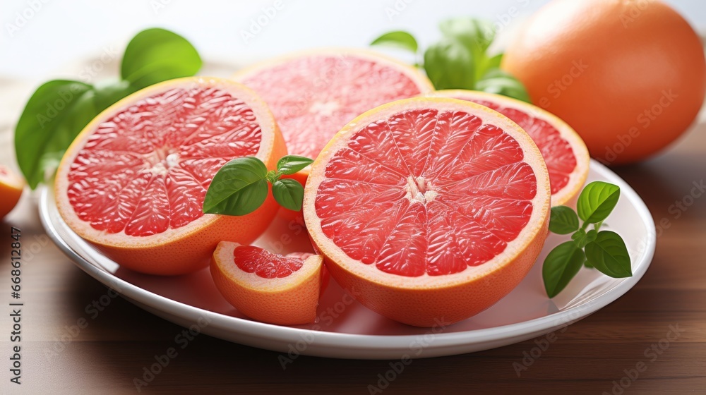 Grapefruit in white background. Generative AI. Grapefruit in white background. Generative AI.