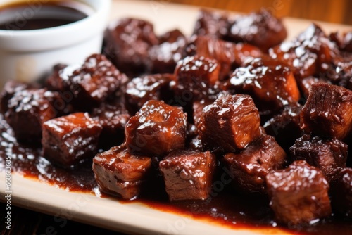 tidbits of bbq burnt ends smothered in sauce