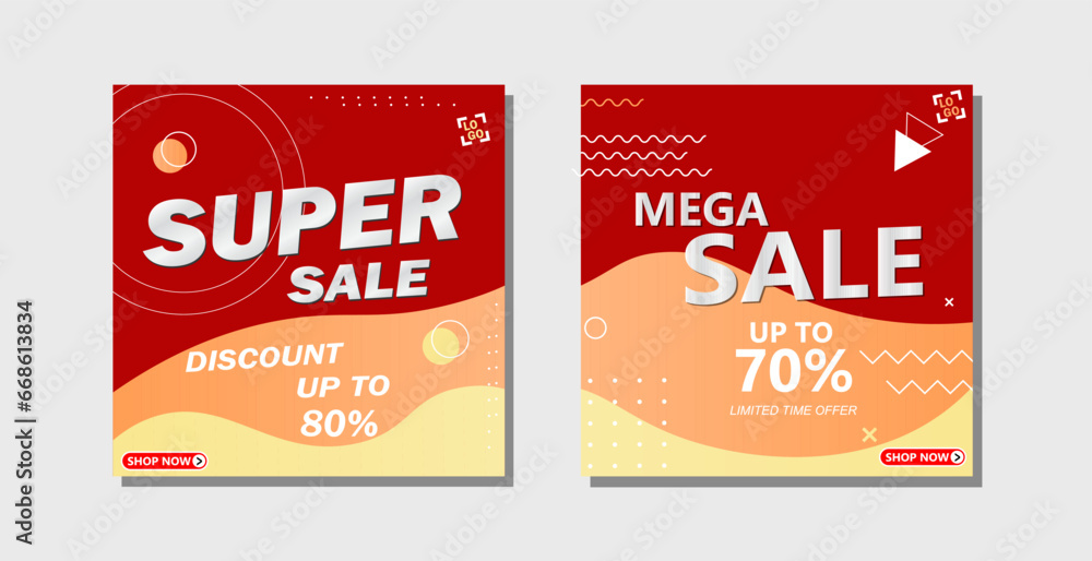 Fototapeta premium Modern template post for social media ads, web banner sale