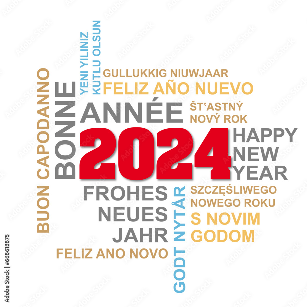 Happy New Year 2024 - Internationale Neujahrsgrüße Happy New Year 2024 - Internationale Neujahrsgrüße