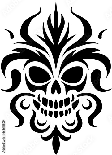 Halloween skull ornamental curls, swirls divider and filigree ornaments vector illustration. Design elements