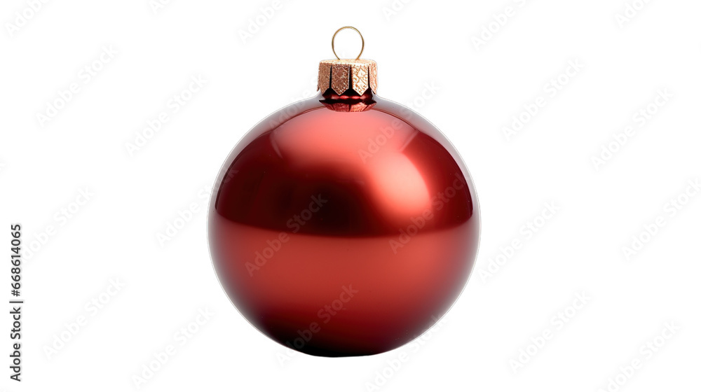 Christmas red baubles isolated on transparent background, Generative ai. Christmas red baubles isolated on transparent background, Generative ai.