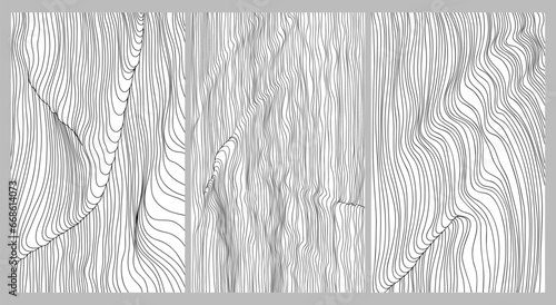 Abstract set of topographic map design elements.Design for invitation, cover, flyer, card. Template contour map concept.