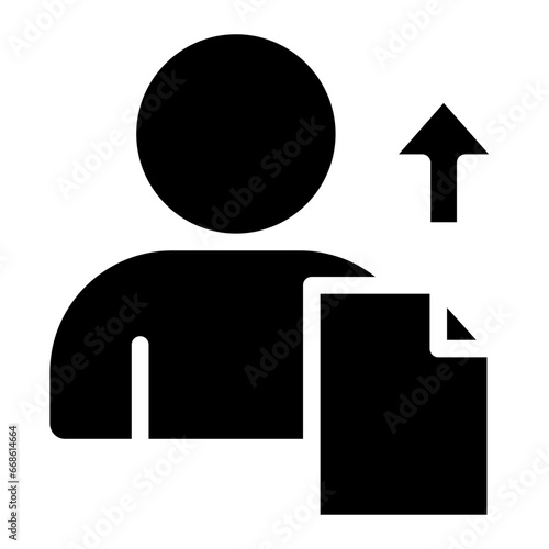 person, file with arrow glyph icon
