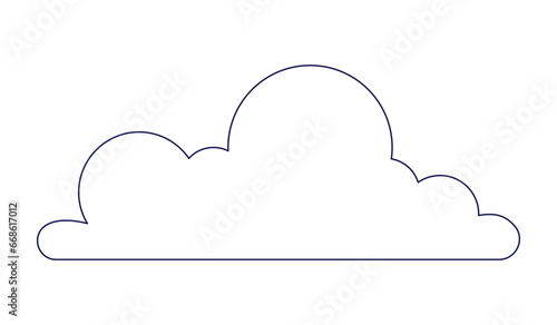 Outlined cloud black and white 2D line cartoon object. Cloudy weather isolated vector outline item. Simplicity cloudscape natural. Computing wireless monochromatic flat spot illustration