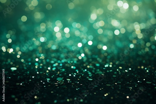 Green Glitter Bokeh: Textured Background 