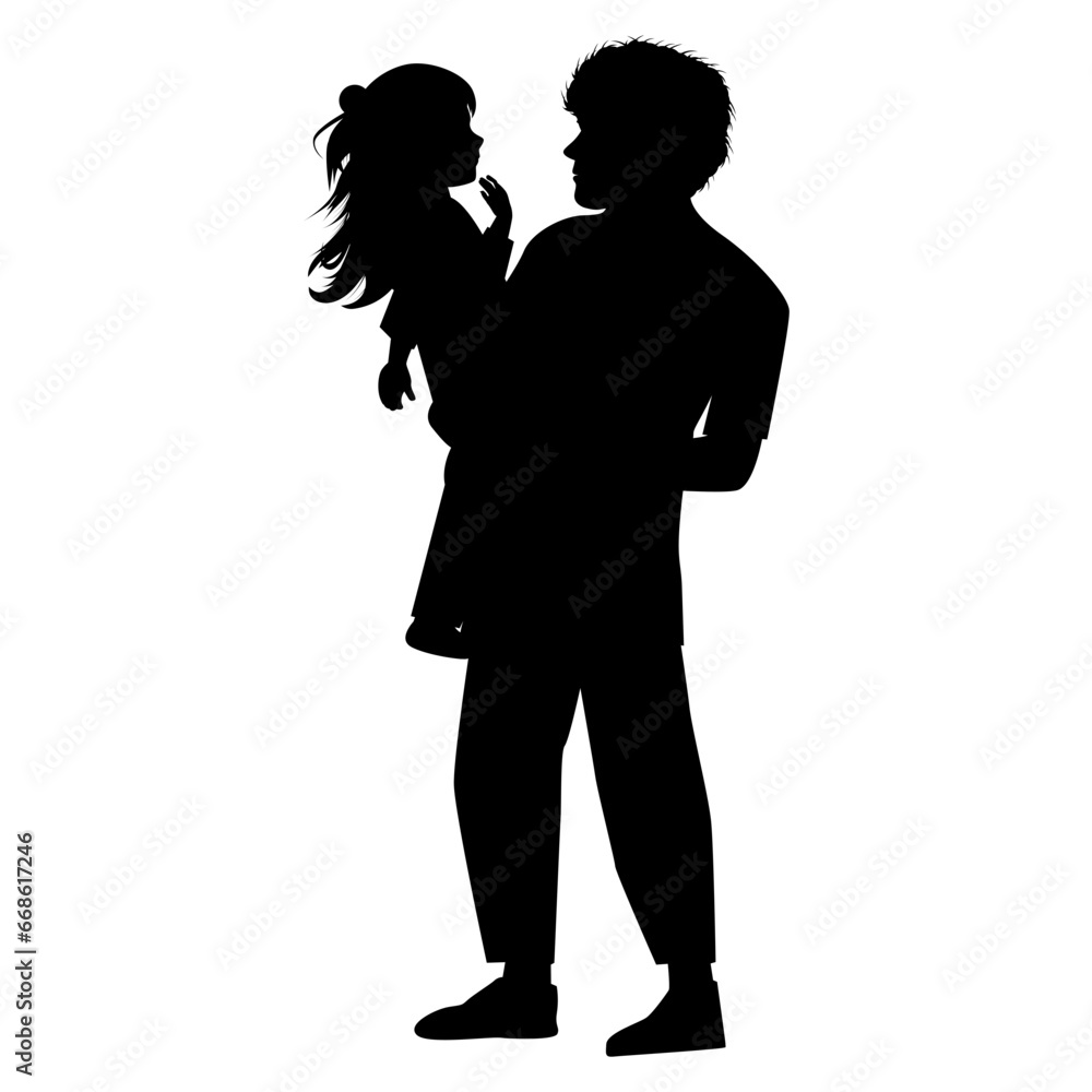cute father and daughter silhouette cute father and daughter silhouette