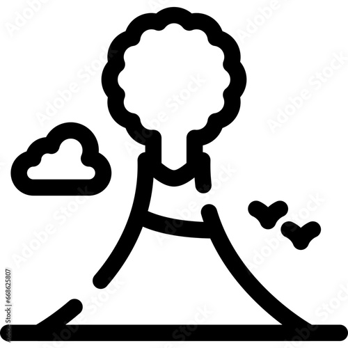 Volcano Landscape Icon