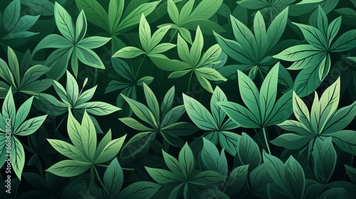 Abstract flora leaves background summer green. Generative AI.