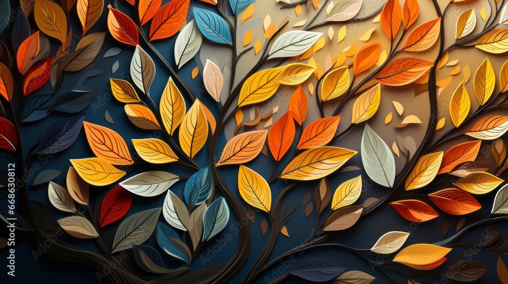 A tapestry of autumn leaves wallpaper. Generative AI. A tapestry of autumn leaves wallpaper. Generative AI.