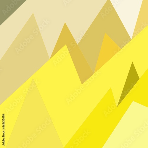 Abstraction, mountain in yellow