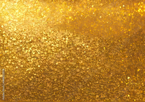 Gold metallic glitter holographic texture background. Golden metal futuristic backdrop. Generative AI © DAR