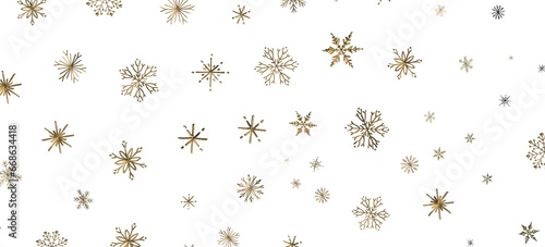 Snowflake Ballet: Exquisite 3D Illustration of Descending Festive Snowflakes in Motion