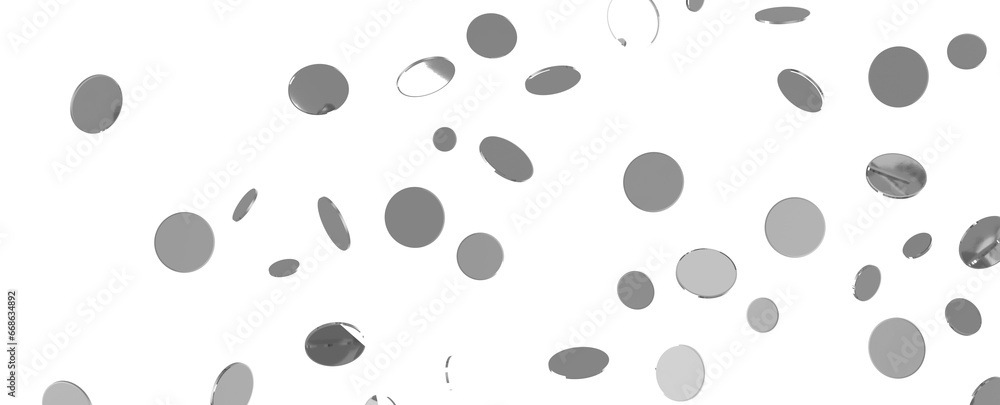 Elegant Embrace: Mesmerizing 3D Illustration Depicting Swirling silver Confetti Elegant Embrace: Mesmerizing 3D Illustration Depicting Swirling silver Confetti