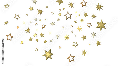 Enchanting 3D Gold Stars Rain: A Celestial Delight for the Eyes © vegefox.com