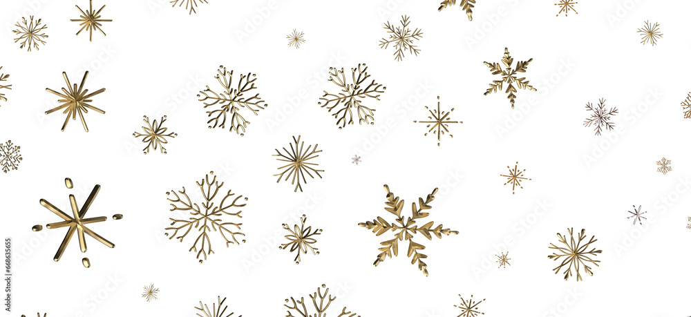 Snowflake Cascade: Mesmerizing 3D Illustration Depicting Descending Christmas Snowflakes Snowflake Cascade: Mesmerizing 3D Illustration Depicting Descending Christmas Snowflakes