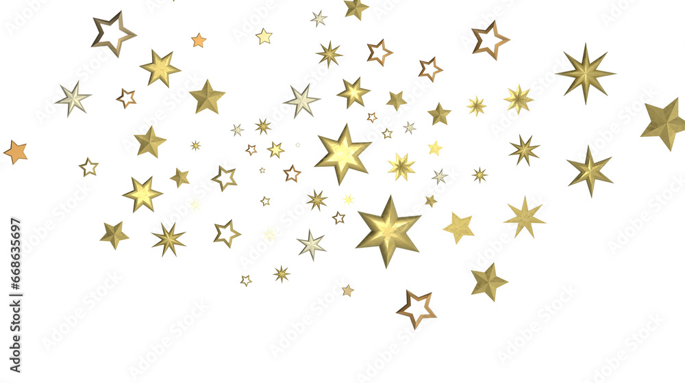 stars gold rainfall in 3d stars gold rainfall in 3d