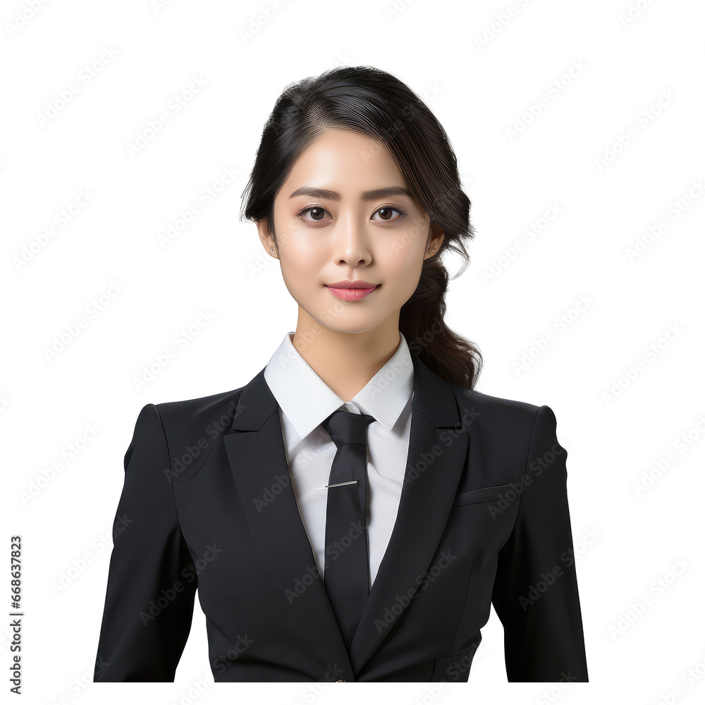 30 year old Asian girl wearing a suit isolated on transparent background 30 year old Asian girl wearing a suit isolated on transparent background