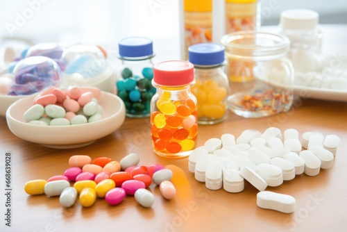 collection of vitamins and supplements for children