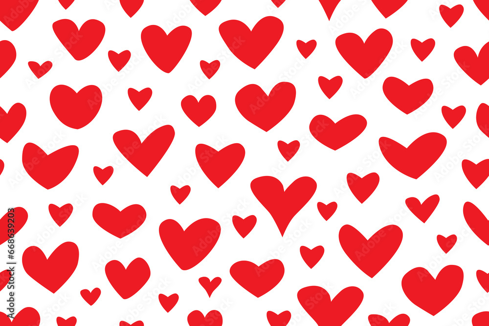 Seamless pattern of hearts for Valentine's Day cards, greeting card, wallpaper, background, posters, wrapping and design. Vector illustration EPS10. Love element
