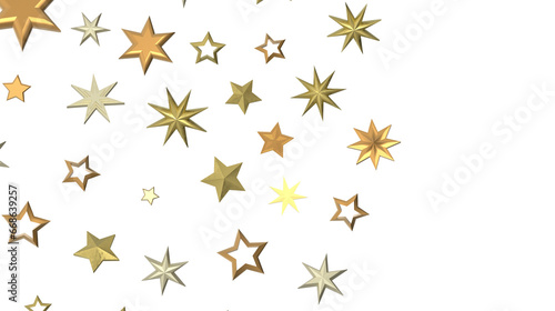 Festive Celestial Cascade  Mesmerizing 3D Illustration of Descending Christmas Stars