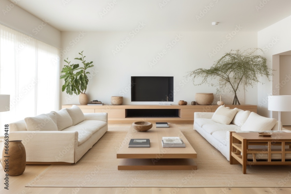 a light-filled, minimalist living room