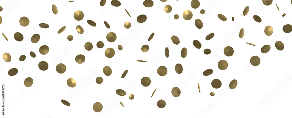 Golden Celebration: Captivating 3D Illustration of Shimmering Gold Confetti