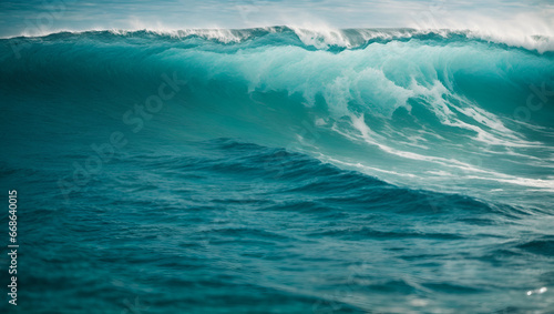 Abstract water ocean wave, blue, aqua, teal texture. Blue and white water wave web banner Graphic Resource as background for ocean wave abstract. Backdrop for copy space. Generative AI. © pawczar