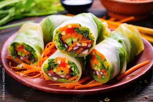 a vegan jianbing filled with colorful vegetables