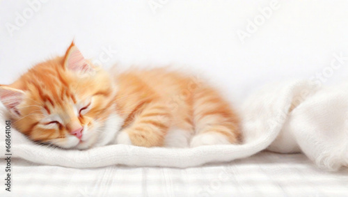 Cute ginger cat sleeping © mizina